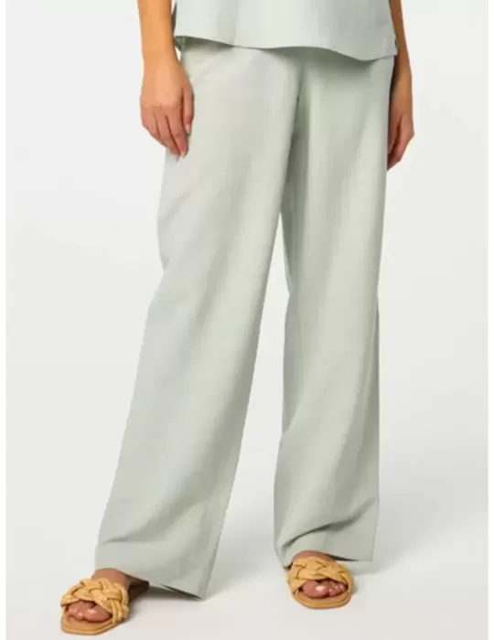 Paz Torras shop online | Light green linen and silk palazzo trousers Paz Torras shop online | Light green linen and silk palazzo trousers