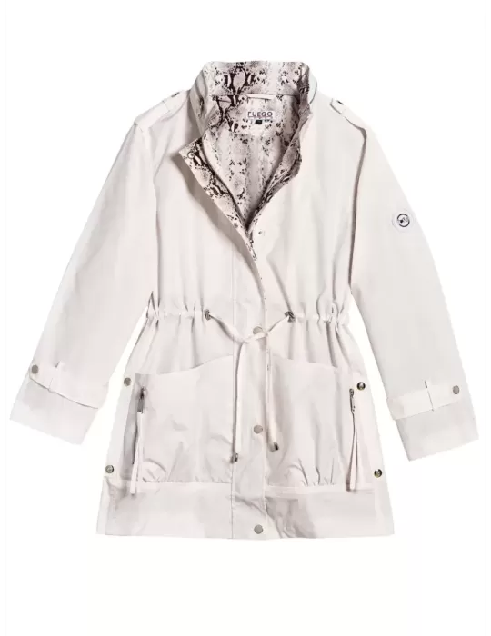 Giacca a vento parka impermeabile bianco Fuego W fino alla taglia 54