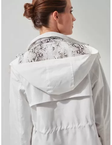 Buy online Fuego W plus size white raincoat windbreaker parka jacket 2