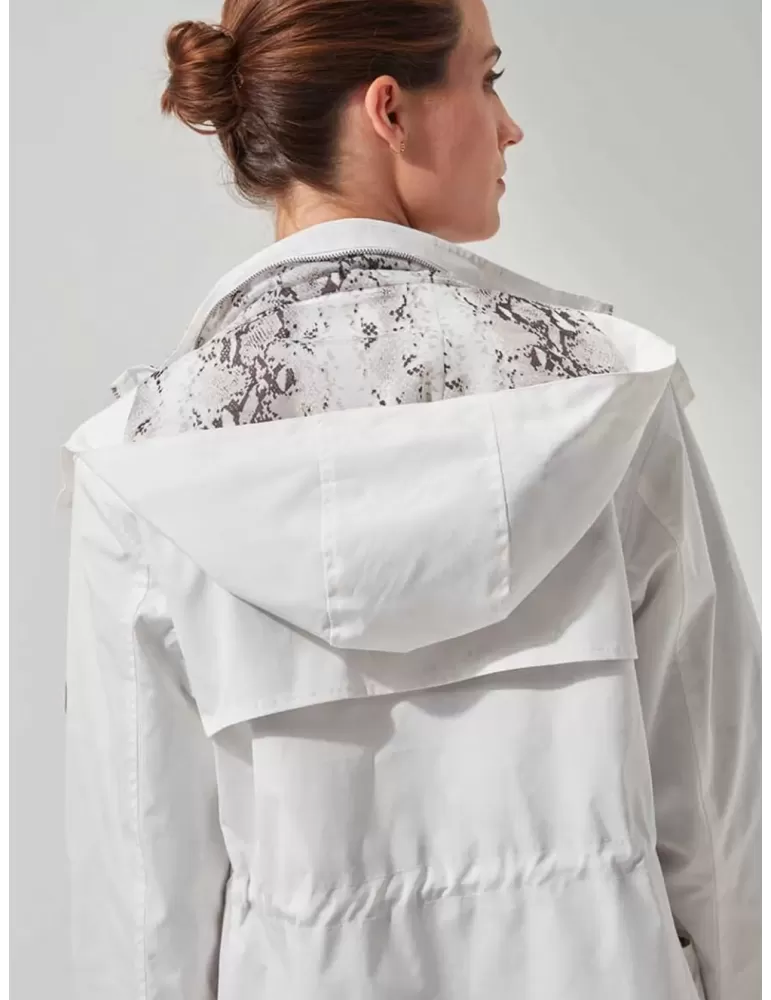 Fuego Woman white raincoat windbreaker parka jacket