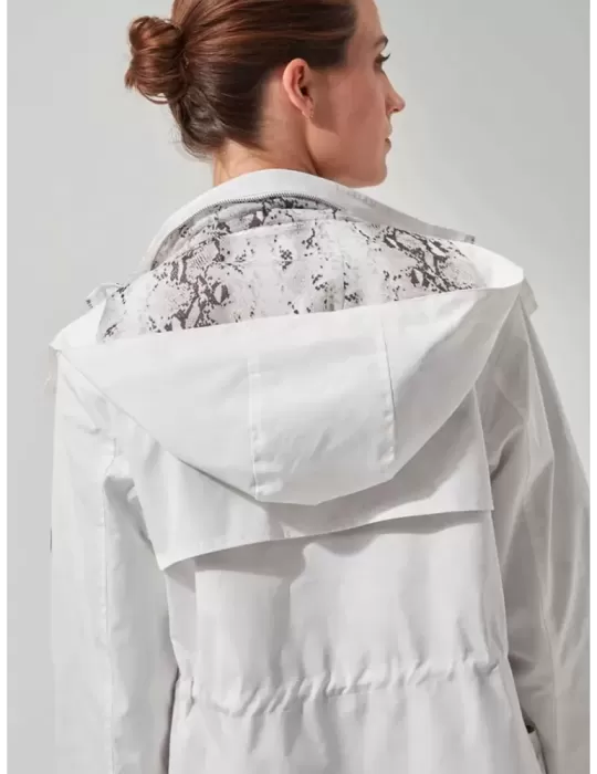 Buy online Fuego W plus size white raincoat windbreaker parka jacket
