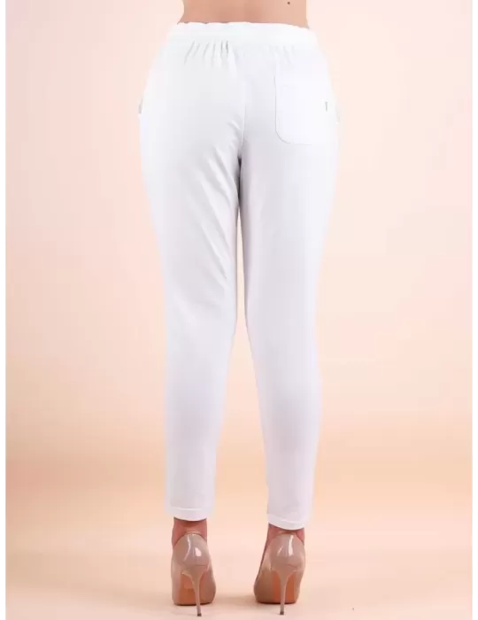 Ananke by Fuego Plus size cotton white trackuit trousers