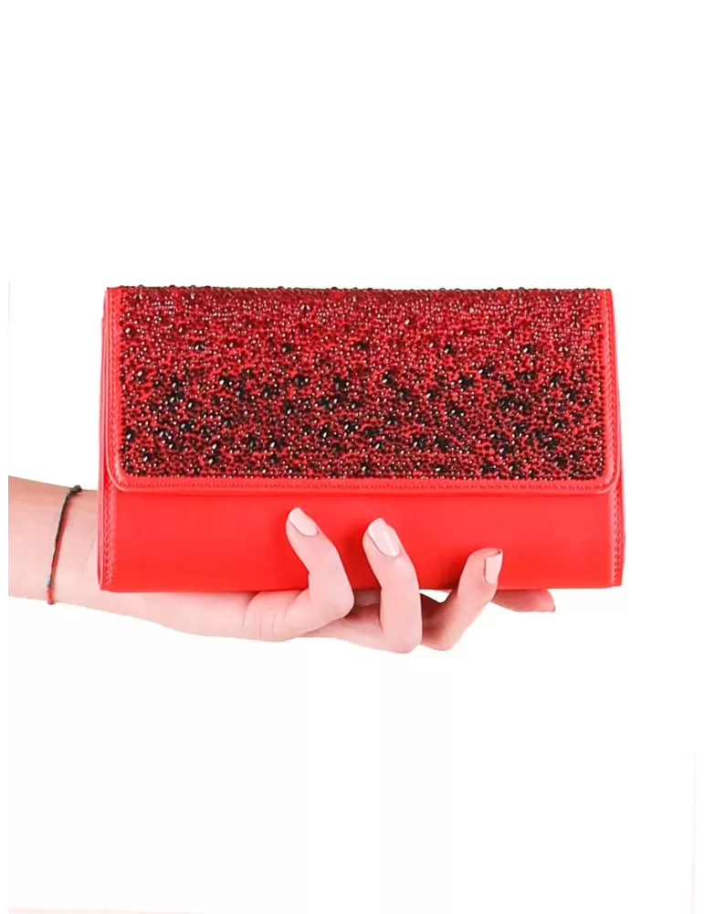 Anna Cecere bags | Red silk clutch evening bag with rhinestones Anna Cecere bags | Red silk clutch evening bag with rhinestones