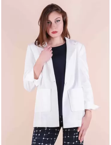 Giacca bianca blazer di...