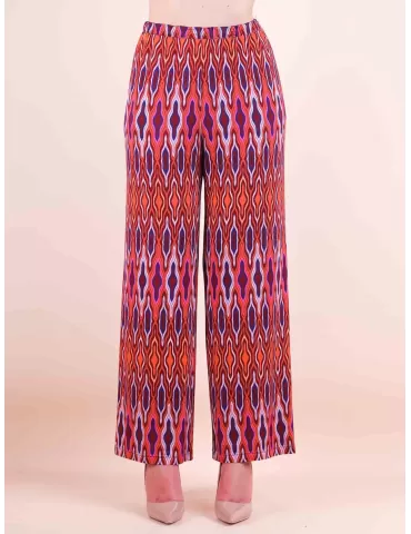 Maesta Milano online |Pantaloni fluidi palazzo design arancio e viola