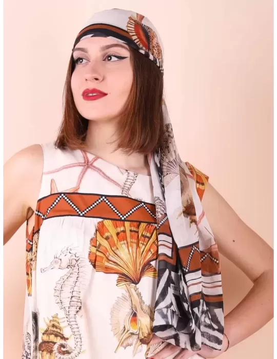 Piero Moretti sea stars and shells silk scarf Piero Moretti sea stars and shells silk scarf