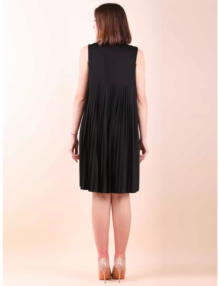 A-shape black silk summer polo sun dress plus size available