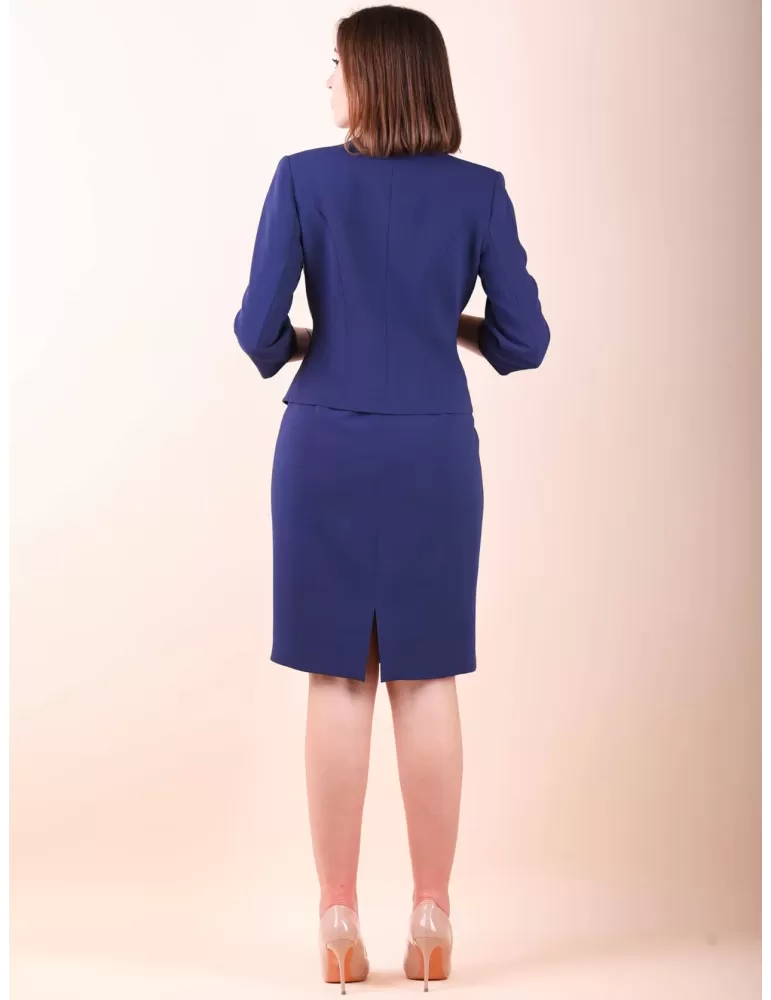 Sonia Pena Couture blue sequins dress and jacket suit