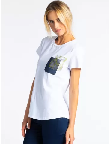 T-shirt bianca di cotone...