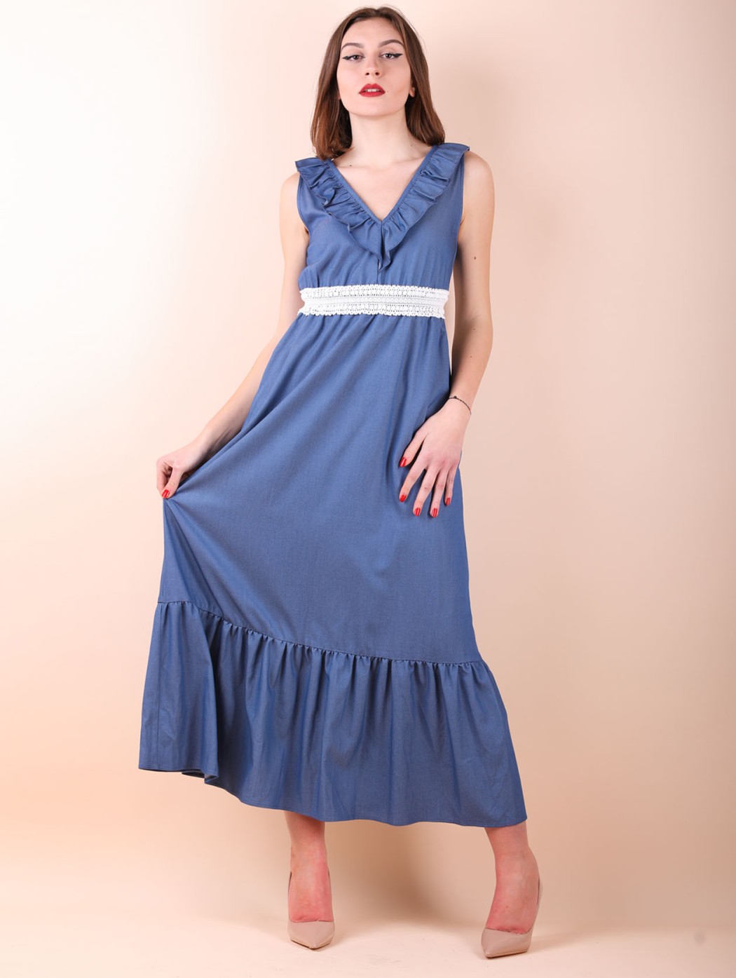 Light blue long gipsy dress...