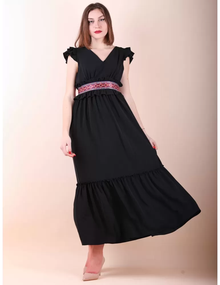 Long black sleeveless gipsy dress by Casting Long black sleeveless gipsy dress by Casting