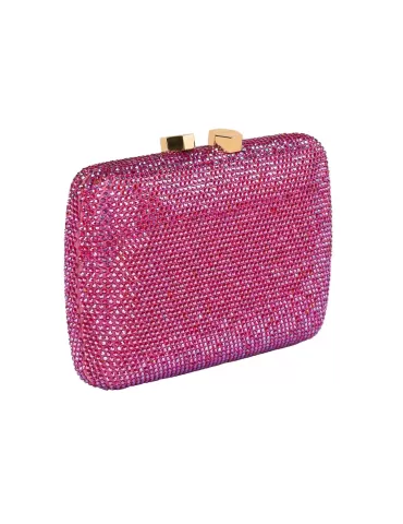 Buy online white iridescent shiny rhinestones jewel clutch bag Anna Cecere aca0149 2