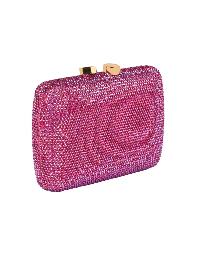 Buy online white iridescent shiny rhinestones jewel clutch bag Anna Cecere aca0149