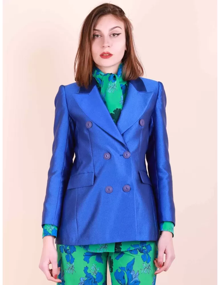 Maesta Milano royal blue double-breasted formal jacket for suit