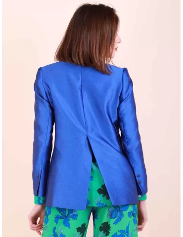 Maesta Milano royal blue double-breasted formal jacket suit 2
