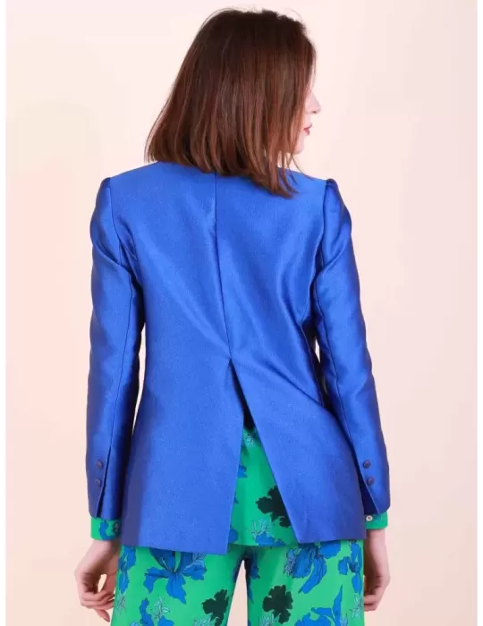 Maesta Milano royal blue double-breasted formal jacket for suit