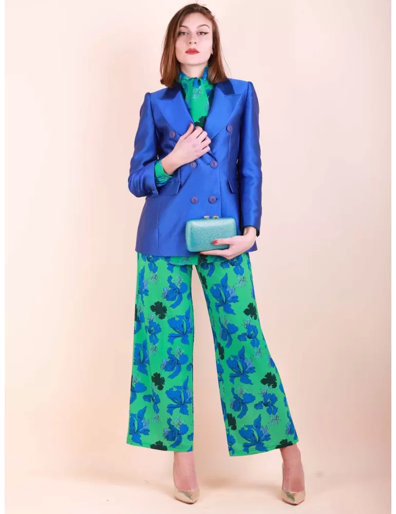 Giacca doppio petto crepe blu Cina Maesta Milano