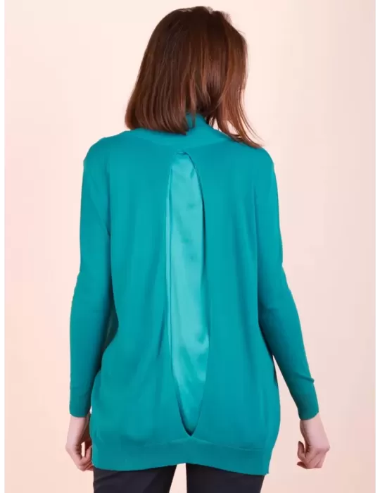 Frida Made Italian finest Knitwear | Petrol blue two pieces twinset