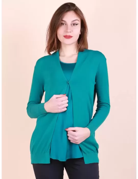 Frida Made Italian finest Knitwear | Petrol blue two pieces twinset Frida Made Italian finest Knitwear | Petrol blue two pieces twinset