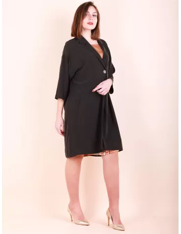 Paz torras black wide duster coat long jacket plus size available suit 2