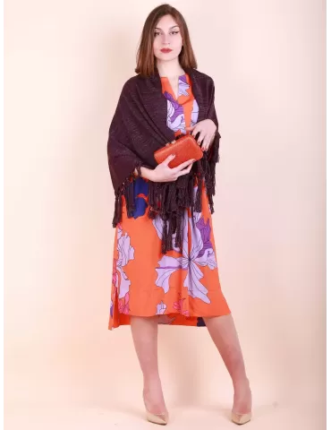 Aldo Colombo online - Scialle stola mantella bianco lurex con frange 2