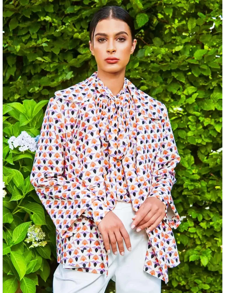 Yellow velvet turtleneck blouse shirt by Maesta Milano