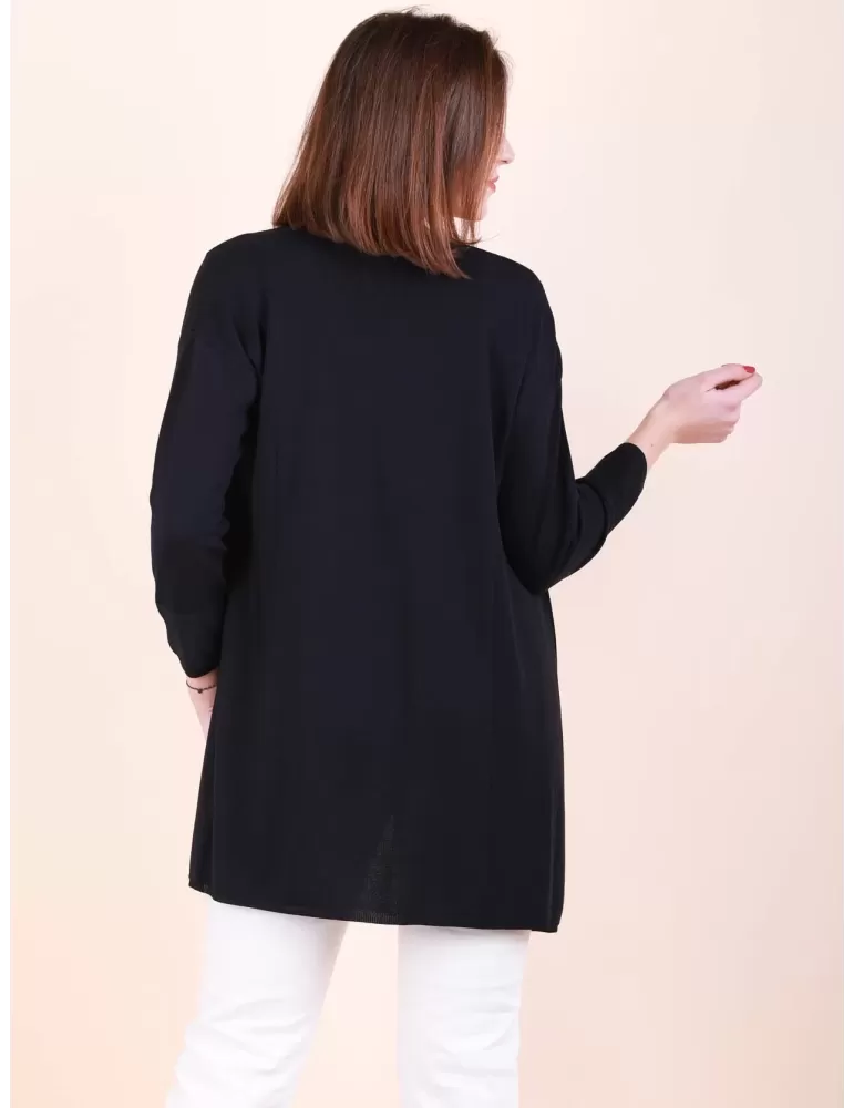 Volpato maglieria | Cardigan lungo e canotta twinset blu fino alla 56