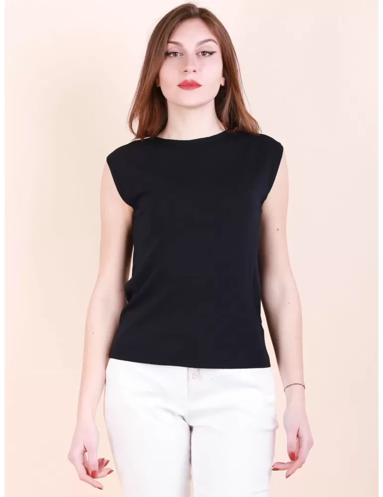 Volpato maglieria | Cardigan lungo e canotta twinset blu fino alla 56