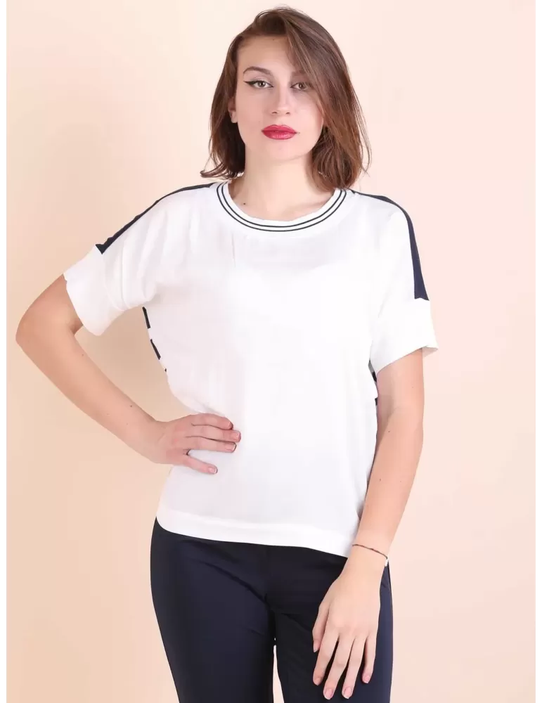 Riva Tricot blue and white striped knitted blouse shirt Riva Tricot blue and white striped knitted blouse shirt