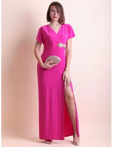 Fuchsia long sheath dress...