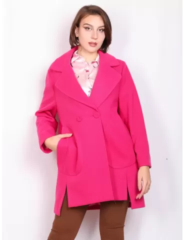 Volpato online Cappotto giaccone fucsia doppio petto fino alla tg 56