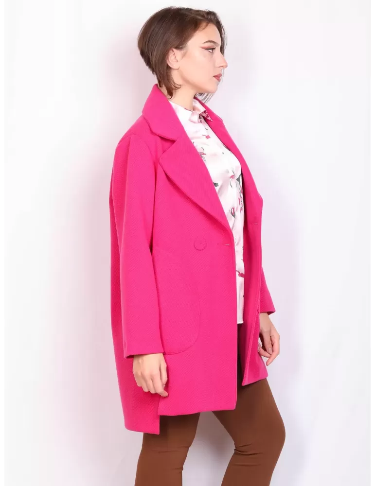 Volpato online | Cappotto giaccone fucsia doppio petto fino alla tg 56