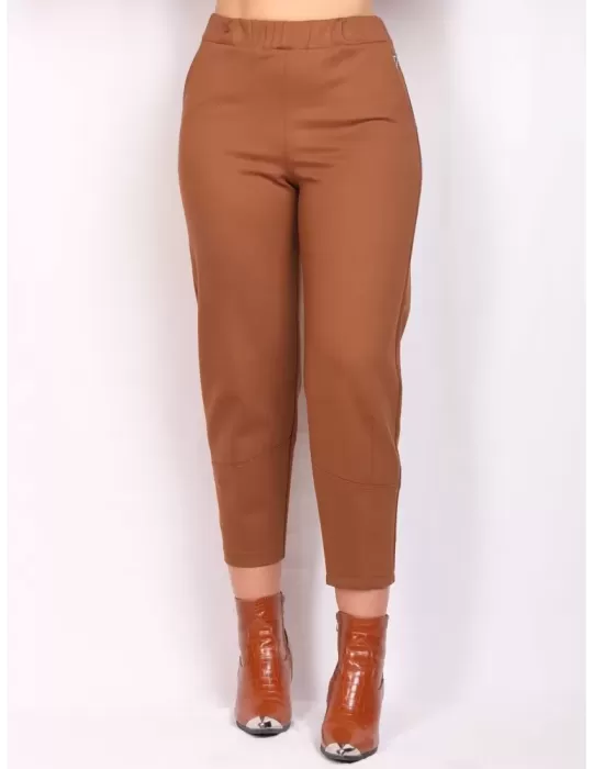Plus size brown jersey cargo trousers | Buy Volpato Italian clothing Plus size brown jersey cargo trousers | Buy Volpato Italian clothing