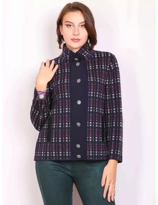 Aldo Colombo online | Giacca a quadri sul blu pura lana punto Milano Aldo Colombo online | Giacca a quadri sul blu pura lana punto Milano