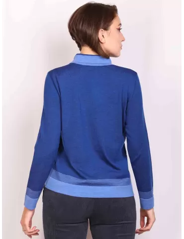 Aldo Colombo online | Maglia lupetto pura lana azzurro con coulisse 2