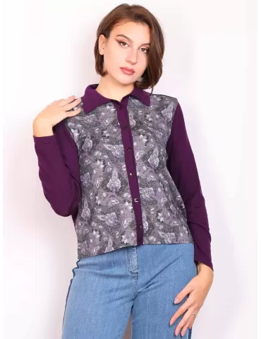 Aldo Colombo online | Giacca pura lana viola fantasia cashmere