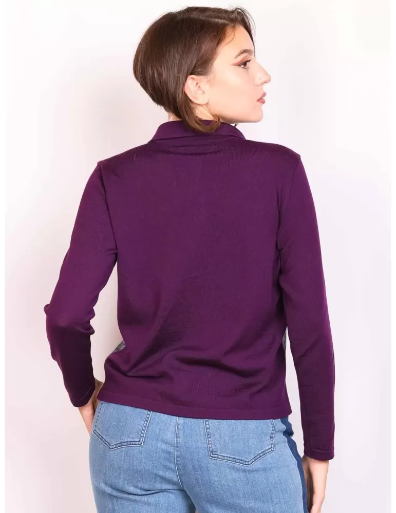 Aldo Colombo online | Giacca pura lana viola fantasia cashmere