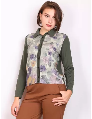 Aldo Colombo online | Giacca pura lana verde fantasia fiori fino tg 56 2