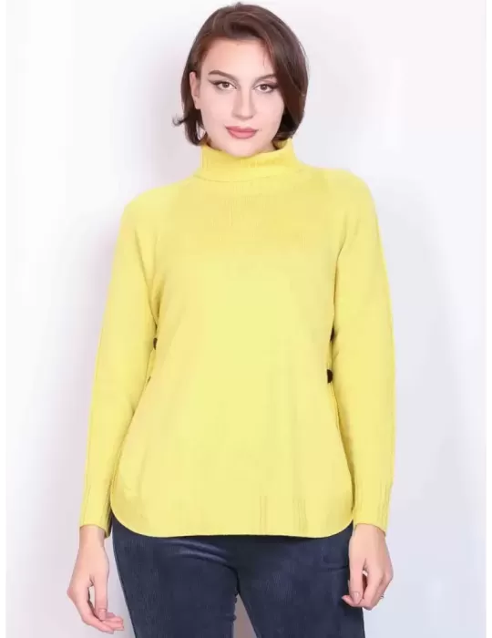 Volpato Italy knitwear online | Finest wool yellow turtleneck sweater Volpato Italy knitwear online | Finest wool yellow turtleneck sweater