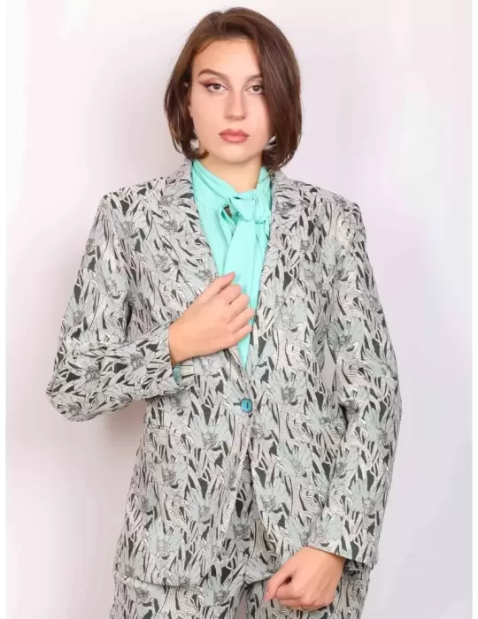 Giacca fantasia broccata verde e oro lurex | Maesta Milano online Giacca fantasia broccata verde e oro lurex | Maesta Milano online