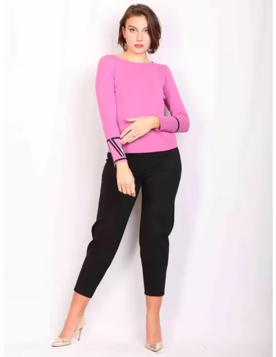 Volpato maglieria online | Maglia felpa fucsia monogramma fino tg 54