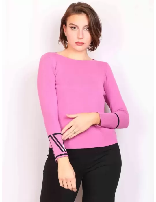 Volpato maglieria online | Maglia felpa fucsia monogramma fino tg 54 Volpato maglieria online | Maglia felpa fucsia monogramma fino tg 54