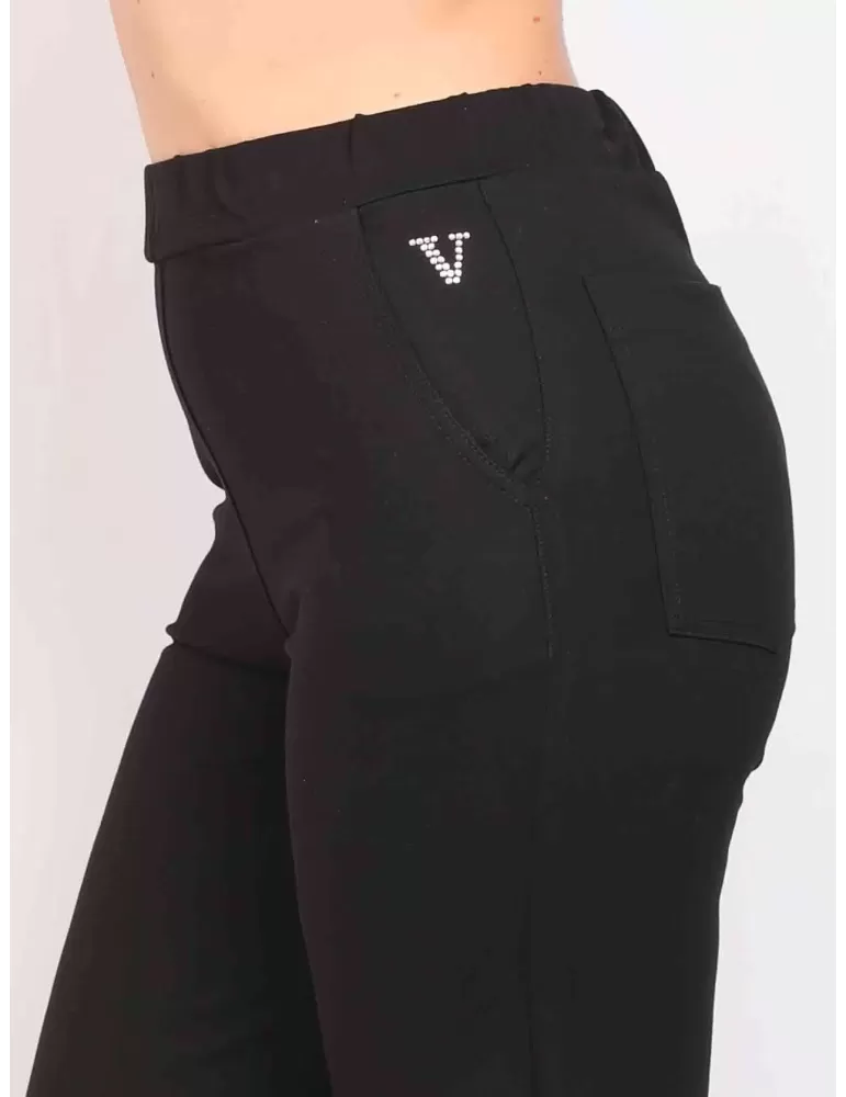 Volpato Maglieria | Pantaloni neri cargo jersey bi-stretch push-up