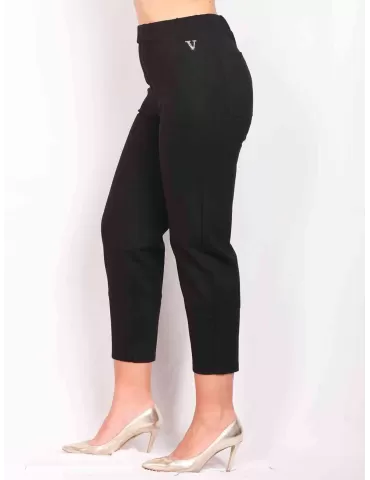 Plus size black jersey cargo trousers | Buy Volpato Italian clothing 2