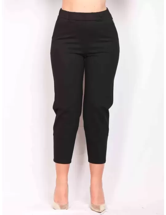 Black thick jersey cargo ankle trousers by Volpato Black thick jersey cargo ankle trousers by Volpato