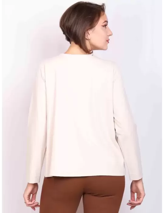 Rubamori Milano | Beige A-shape jersey jacket knitted pockets