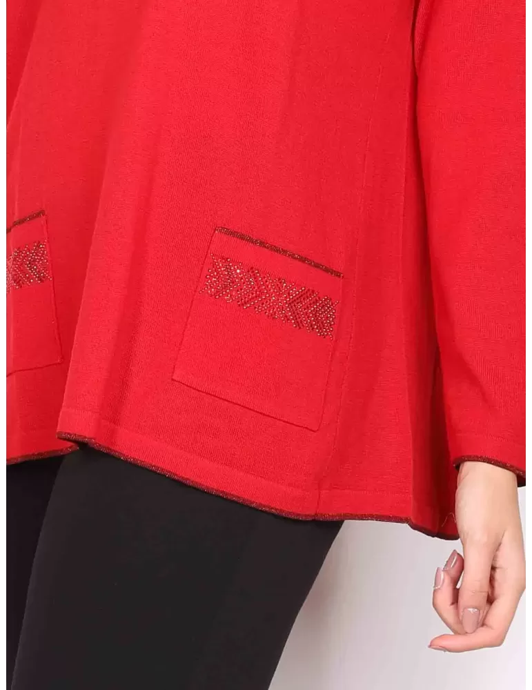 Francesca Mercuriali online | Maglia rossa pura lana con strass