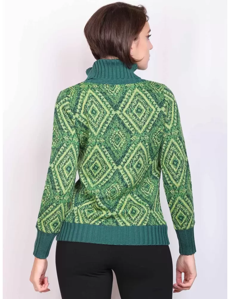 Francesca Mercuriali thick green wool turtleneck sweater