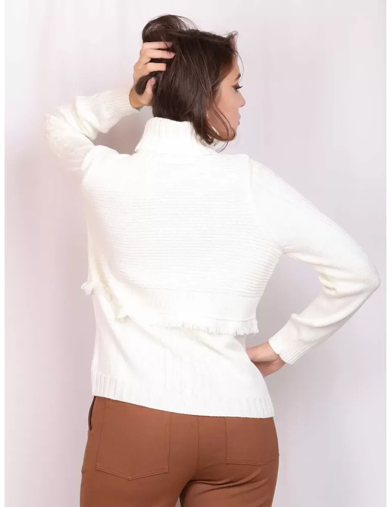 Francesca Mercuriali Italy | White merino wool turtleneck sweater