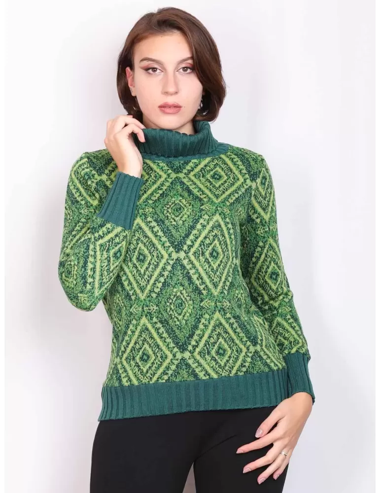 Francesca Mercuriali thick green wool turtleneck sweater Francesca Mercuriali thick green wool turtleneck sweater